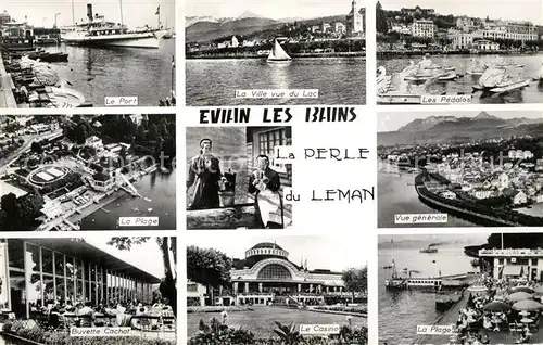 AK / Ansichtskarte Evian les Bains_Haute_Savoie Port Plage Casino La Perle du Lac Leman Evian les Bains_Haute