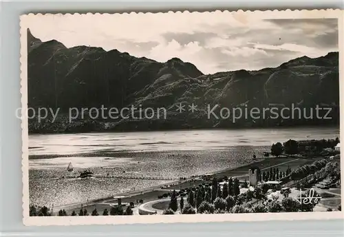 AK / Ansichtskarte Aix les Bains Plage municipale et Dent du Chat Alpes Aix les Bains