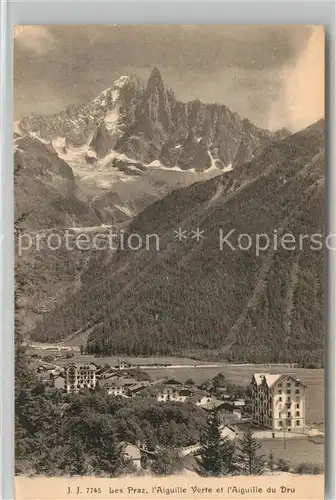 AK / Ansichtskarte Les_Praz Panorama Aiguille Verte et du Dru Alpes Savoies Les_Praz