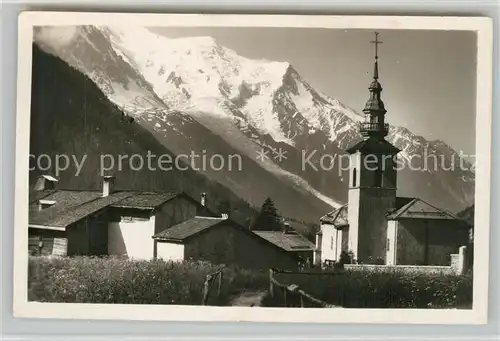 AK / Ansichtskarte Argentiere_Haute Savoie Motiv mit Kirche Mont Blanc Alpen Argentiere Haute Savoie