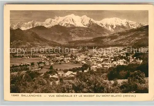 AK / Ansichtskarte Sallanches Vue panoramique et Massif du Mont Blanc Alpes Francaises Sallanches