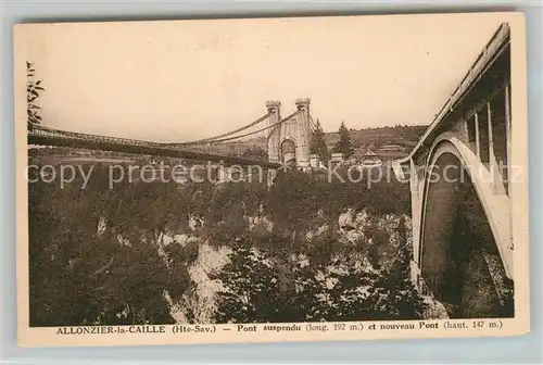 AK / Ansichtskarte Allonzier la Caille Pont suspendu et nouveau pont Allonzier la Caille