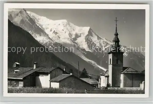 AK / Ansichtskarte Argentiere_Haute Savoie Motiv mit Kirche Mont Blanc Alpen Argentiere Haute Savoie