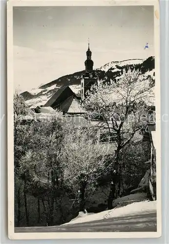 AK / Ansichtskarte Megeve Le clocher en hiver Megeve