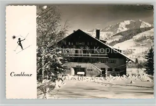 AK / Ansichtskarte Combloux Chalet des Etudiants et le Mont Blanc en hiver Alpes Francaises Combloux