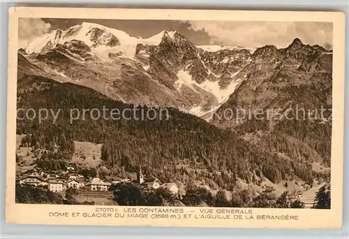 AK / Ansichtskarte Les_Contamines Montjoie Panorama Dome et Glacier du Miage Aiguille de la Berangere Alpes Francaises Les_Contamines Montjoie