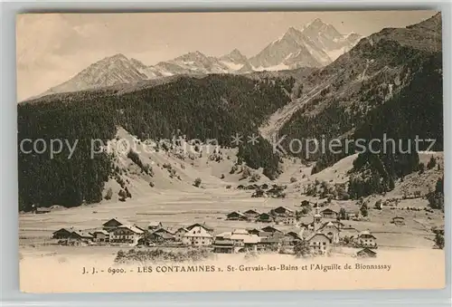 AK / Ansichtskarte Les_Contamines Montjoie Panorama Aiguille de Bionnassay Alpes Francaises Les_Contamines Montjoie