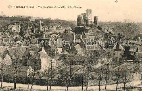 AK / Ansichtskarte Herisson_Allier Vue generale de la ville et du Chateau Herisson Allier