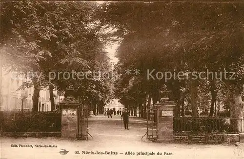 AK / Ansichtskarte Neris les Bains Allee principale du Parc Neris les Bains