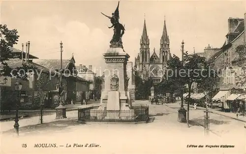 AK / Ansichtskarte Moulins_Allier Place d Allier Monument Moulins Allier