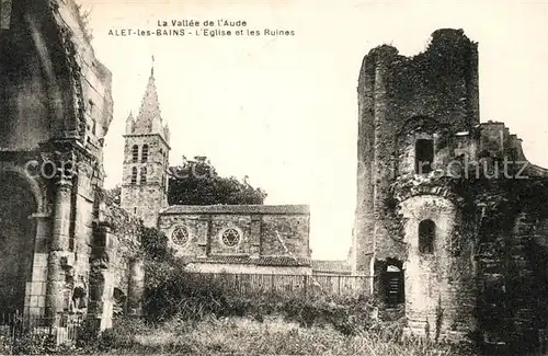 AK / Ansichtskarte Alet les Bains Eglise et les Ruines Alet les Bains