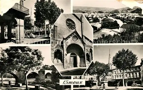 AK / Ansichtskarte Limoux Les Arcades Vue generale Eglise Saint Martin Berges de l Aude Limoux