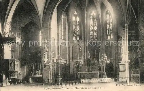 AK / Ansichtskarte Conques sur Orbiel Interieur de l Eglise Conques sur Orbiel