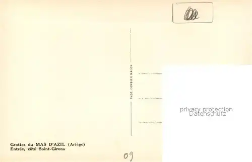 AK / Ansichtskarte Le_Mas d_Azil Grottes du Mas dAzil Entree cote Saint Girons Le_Mas d_Azil