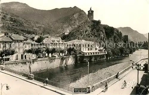 AK / Ansichtskarte Tarascon sur Ariege Le Pontet les Quais Au fond le Bois de la Bessede Tarascon sur Ariege