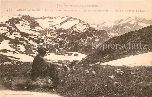 AK / Ansichtskarte Aulus les Bains Pic de Tres Comtes et Pic dAube Vue du Plateau de Salviz Aulus les Bains