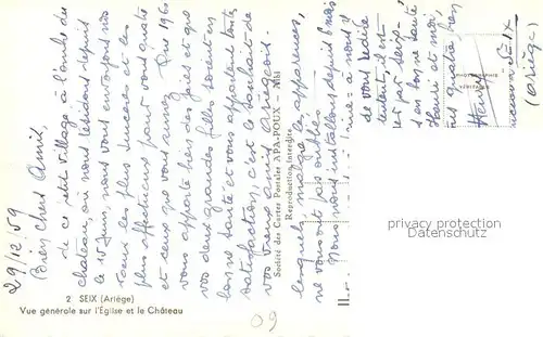 AK / Ansichtskarte Seix Vue generale sur lEglise et le Chateau Seix