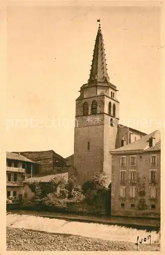 AK / Ansichtskarte Saint Girons_Ariege Eglise et le Barrage Saint Girons Ariege