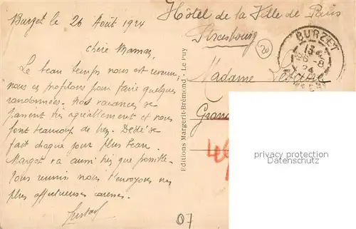 AK / Ansichtskarte Burzet Vue generale et Cascade de lEnfer sur la Bourge Burzet