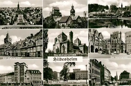 Hildesheim Mittelallee Dom Koenigsteich Kehrwieder Michaeliskirche Marktplatz Hildesheim