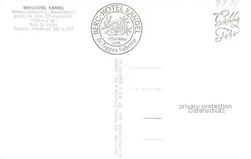 Waldkirch_Breisgau Berghotel Kandel  Waldkirch Breisgau