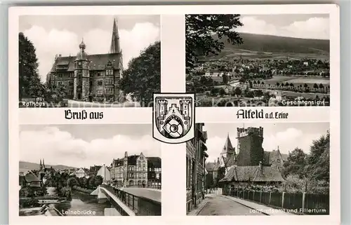 Alfeld_Leine Rathaus Landratsamt Fillerturm Leinebruecke Alfeld_Leine