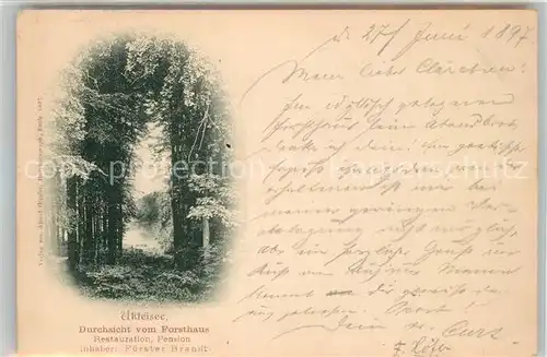 Ukleisee Blick vom Forsthaus Restauration Pension Ukleisee