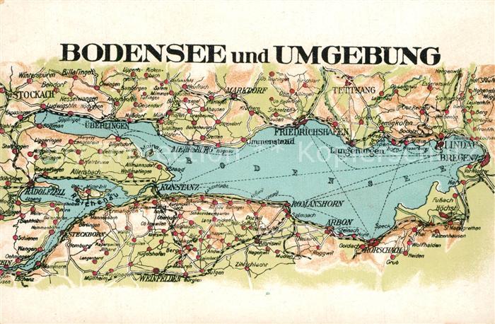 Landkarte Bodensee - Top Sehenswürdigkeiten