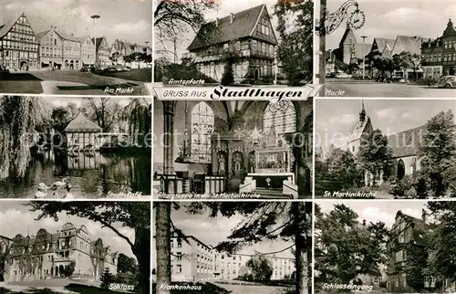 Stadthagen Marktplatz Stadt Caf? Schloss Krankenhaus  Stadthagen