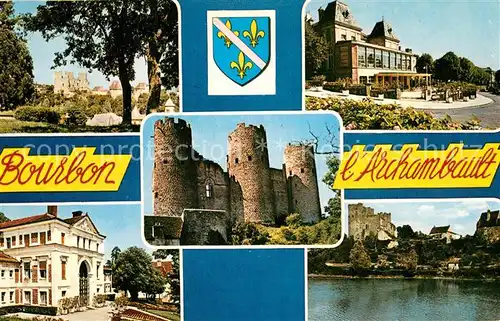 AK / Ansichtskarte Bourbon l_Archambault Casino Chateau Etablissement Thermal Lac Bourbon l Archambault