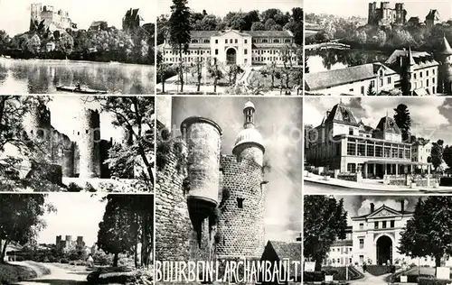 AK / Ansichtskarte Bourbon l_Archambault Etang Etablissement Thermal Chateau Casino Bourbon l Archambault