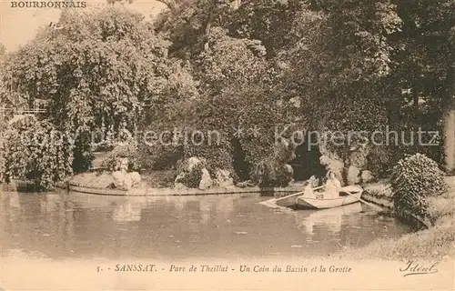 AK / Ansichtskarte Sanssat Parc de Theillat un coin du Bassin et la Grotte Sanssat