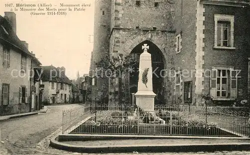 AK / Ansichtskarte Herisson_Allier Monument aux Morts pour la Patrie Grande Guerre 1914 1918 Kriegerdenkmal 1. Weltkrieg Herisson Allier