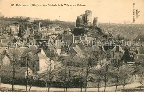 AK / Ansichtskarte Herisson_Allier Vue generale de la Ville et du Chateau Herisson Allier
