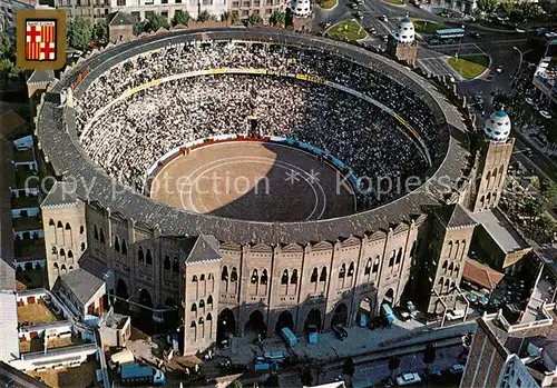 AK / Ansichtskarte Barcelona_Cataluna Plaza de Toros Monumental Vista aerea Barcelona Cataluna