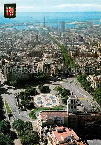 AK / Ansichtskarte Barcelona_Cataluna Plaza Cataluna Vista aerea Barcelona Cataluna