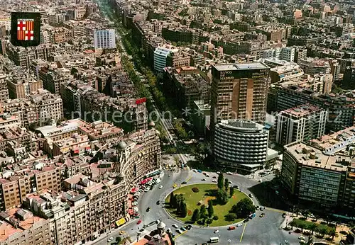 AK / Ansichtskarte Barcelona_Cataluna Plaza Calvo Sotelo y Diagonal Vista aerea Barcelona Cataluna