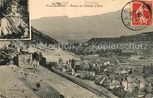 AK / Ansichtskarte Virieu le Grand Panorama et Ruines du Chateau d Urfe Portrait Virieu le Grand