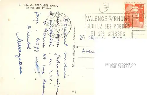 AK / Ansichtskarte Perouges Rue des Princes Perouges