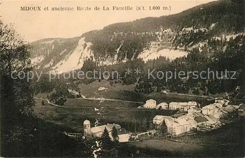 AK / Ansichtskarte Mijoux Panorama et ancienne Route de La Faucille Montagnes Mijoux