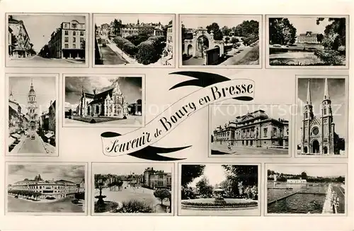 AK / Ansichtskarte Bourg en Bresse Vues d ensemble Batiments Eglise Piscine Chateau Bourg en Bresse