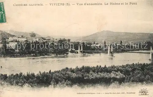 AK / Ansichtskarte Viviers_Ardeche Vue densemble Le Rhone et le Pont Viviers Ardeche