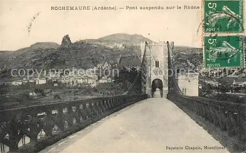 AK / Ansichtskarte Rochemaure Pont suspendu sur le Rhone Rochemaure