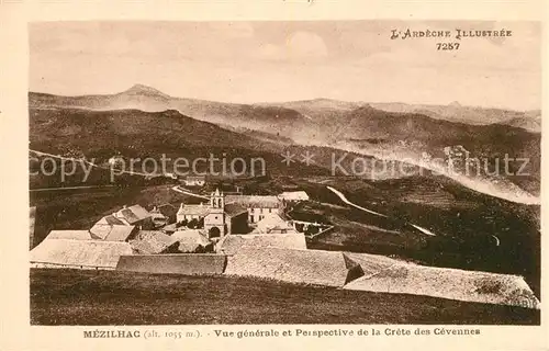 AK / Ansichtskarte Mezilhac Vue generale et Perspective de la Crete des Cevennes Mezilhac