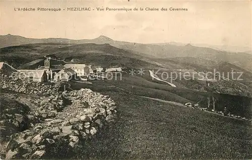 AK / Ansichtskarte Mezilhac Vue panoramique de la Chaine des Cevennes Mezilhac