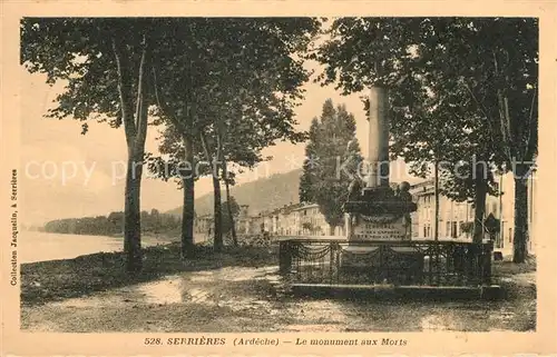 AK / Ansichtskarte Serrieres_Ardeche Le Monument aux Morts Serrieres Ardeche