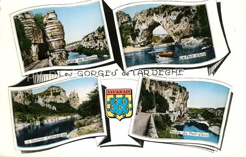 AK / Ansichtskarte Vallon Pont d_Arc Defile de Ruoms Le Rocher Cathedrale  Vallon Pont d Arc