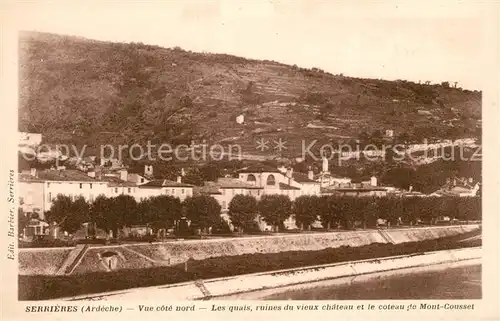 AK / Ansichtskarte Serrieres_Ardeche Vue cote nord Les quais ruines du vieux chateau et le coteau de Mont Cousset Serrieres Ardeche