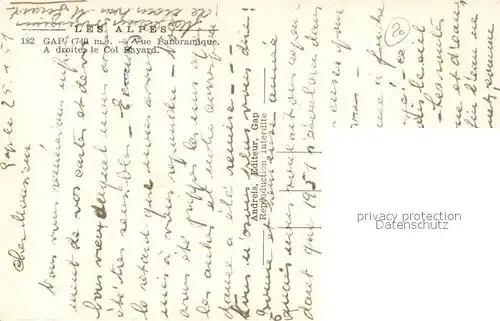 AK / Ansichtskarte Gap_Hautes Alpes Vue Panoramique A droite le Col Bayard Gap_Hautes Alpes