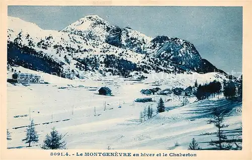AK / Ansichtskarte Montgenevre en hiver et le Chaberton Montgenevre